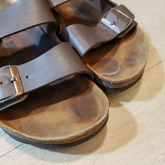 Birkenstock Dark Brown Sandals Double Buckle With Amazing Patina - Picture 9 of 9